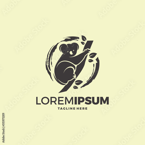 Photography Koala logo illustration vector template