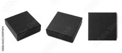 Black box mockup isolated on white background with clipping path.