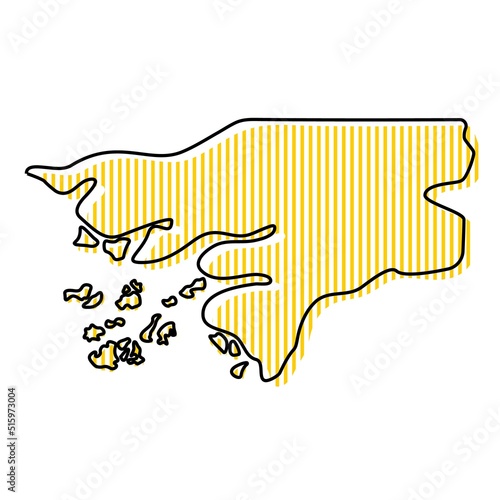 Fototapeta Naklejka Na Ścianę i Meble -  Stylized simple outline map of Guinea bissau icon.