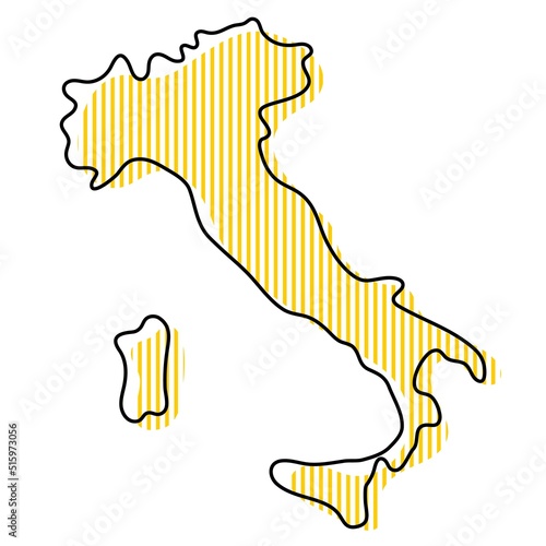Stylized simple outline map of Italy icon.