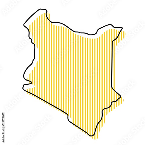 Stylized simple outline map of Kenya icon.