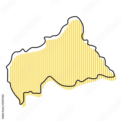 Stylized simple outline map of Central African Republic icon.