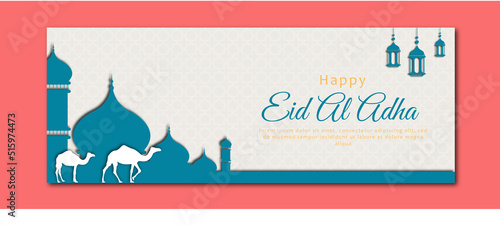 Eid adha mubarak islamic festival design banner
