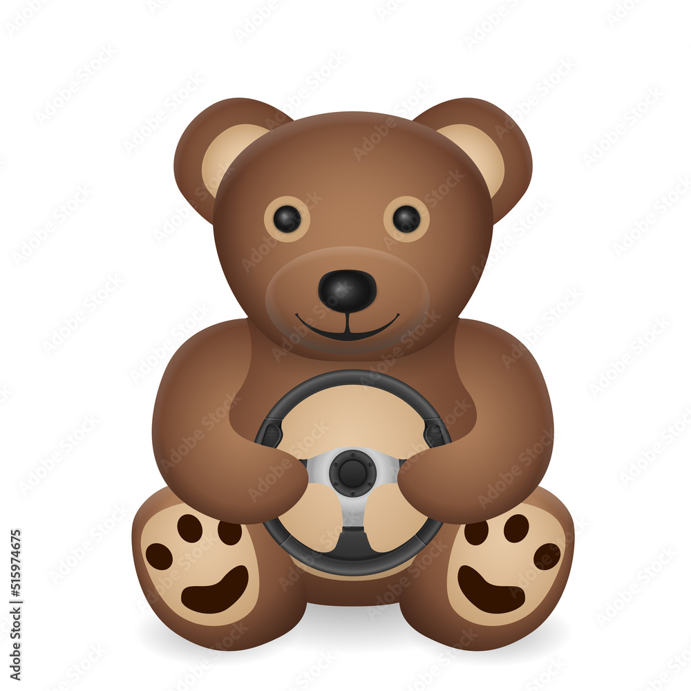 Teddy bear with steering wheel Teddy bear with steering wheel