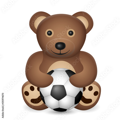 Teddy bear with soccer ball