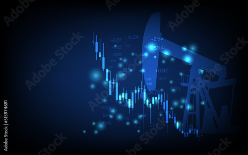 Business graph background, Concept of oil market crisis, futuristic digital innovation background vector illustration