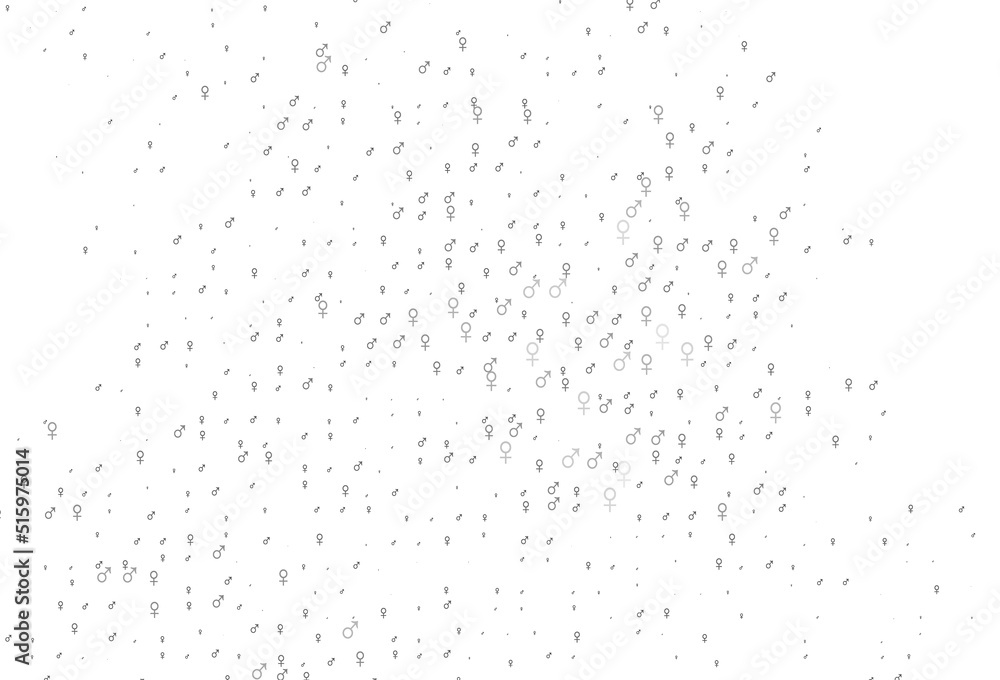 Fototapeta premium Light silver, gray vector template with man, woman symbols.