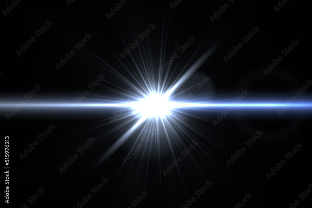 Natural, lens flare on the black background