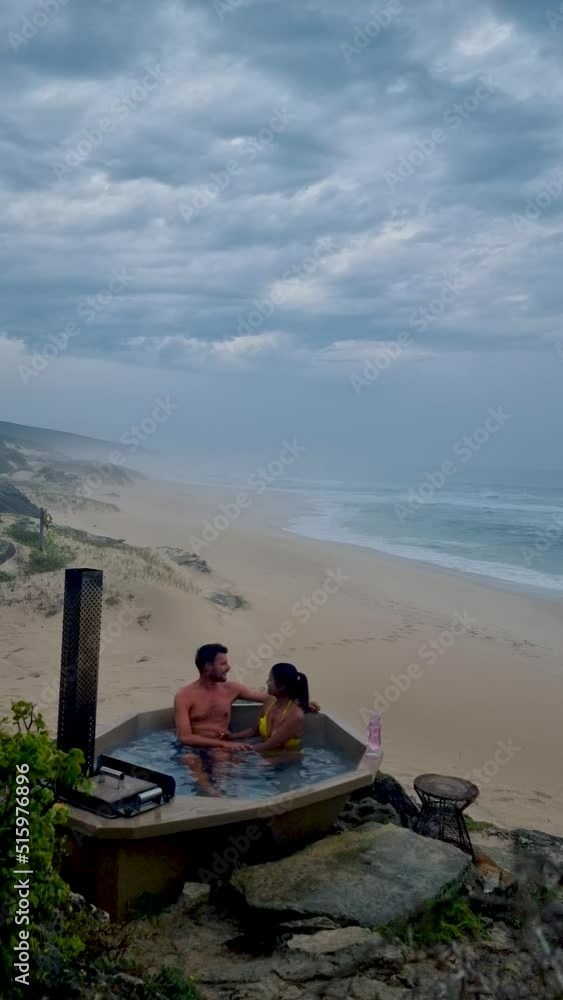 couple in bathtub on the beach of The Hoop nature reserve in South