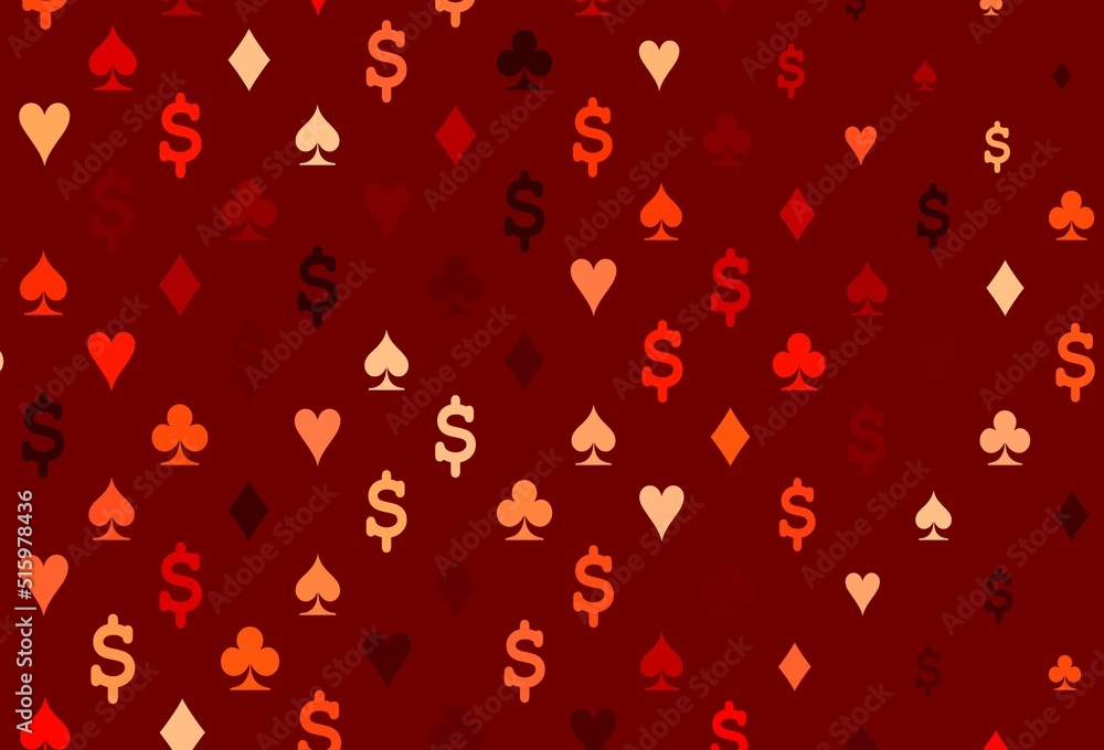 Light red vector texture with playing cards. Light red vector texture with playing cards.