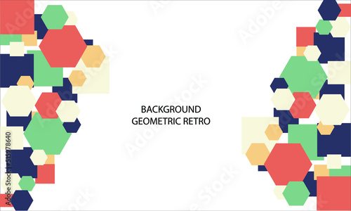 Geometric abstract background colorful retro cubes