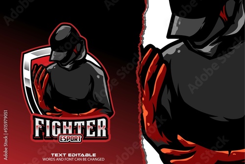 fighter esport logo - premium vector
