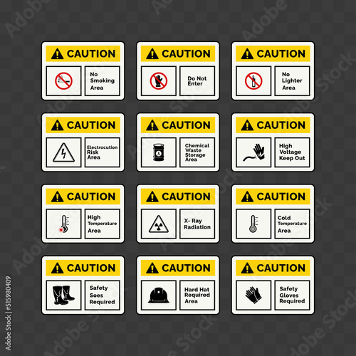 Caution sign collection design vector illustration