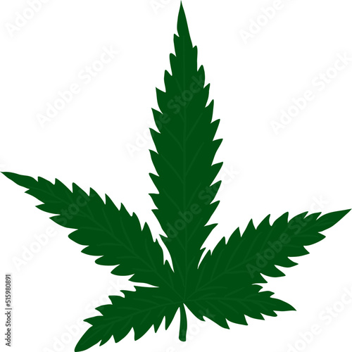 Cannabis or marijuana leaf painting for print or background.