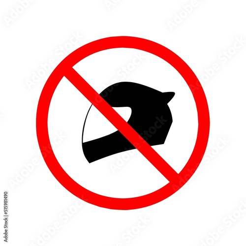 No helmet icon isolated on white background