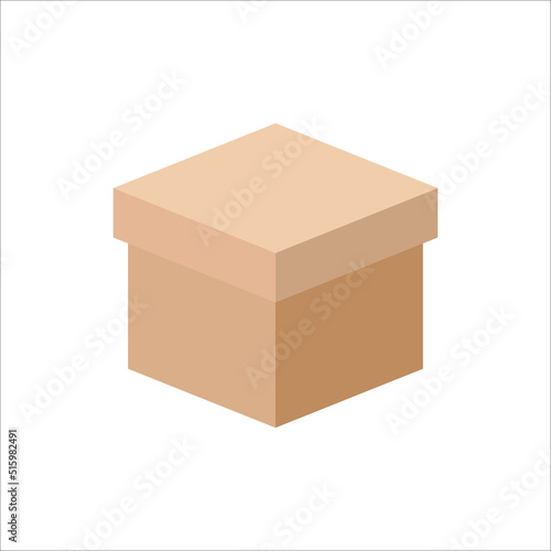 Carton box with cover icon, Vector and Illustration.