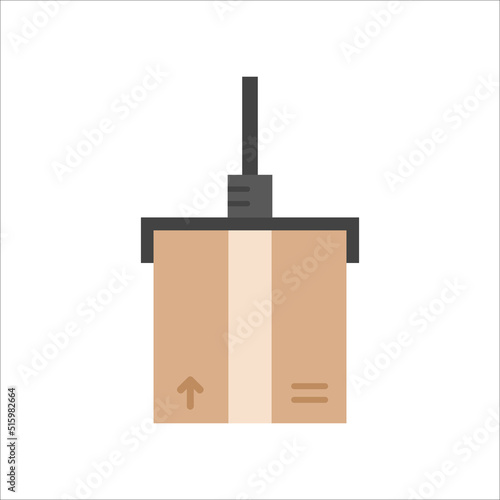 Crane loading carton box icon, Vector and Illustration.