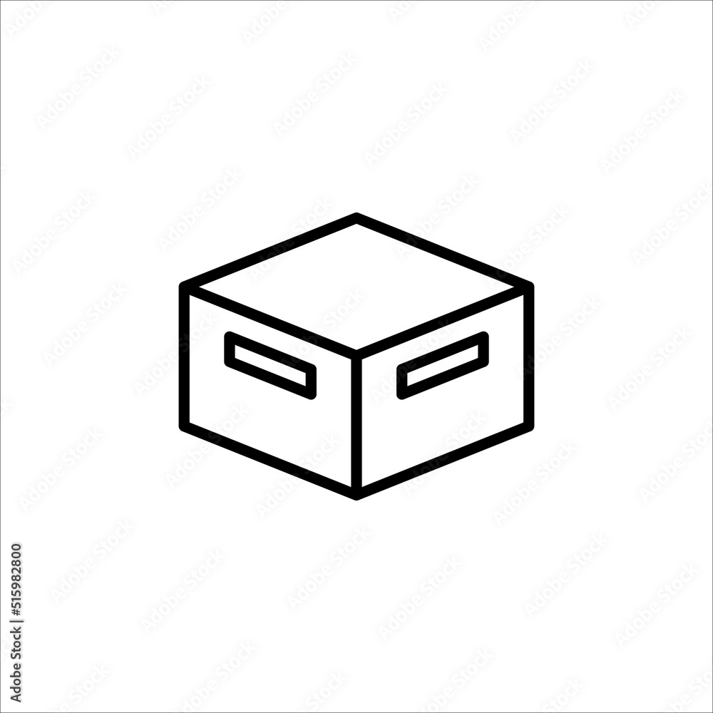Carton box thin line icon, Vector and Illustration. Carton box thin line icon, Vector and Illustration.