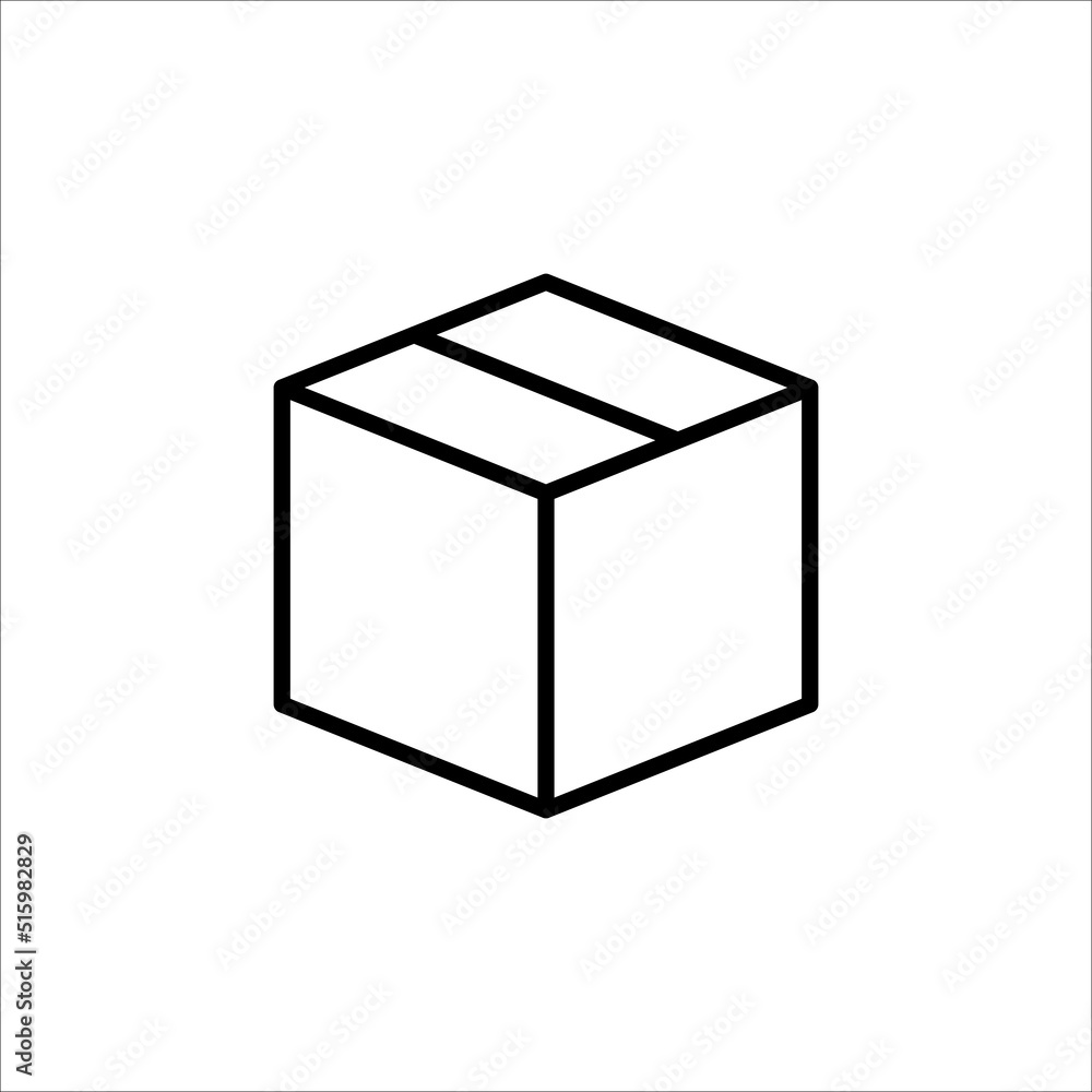 Carton box thin line icon, Vector and Illustration. Carton box thin line icon, Vector and Illustration.