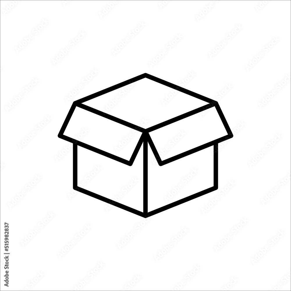 Carton box thin line icon, Vector and Illustration. Carton box thin line icon, Vector and Illustration.