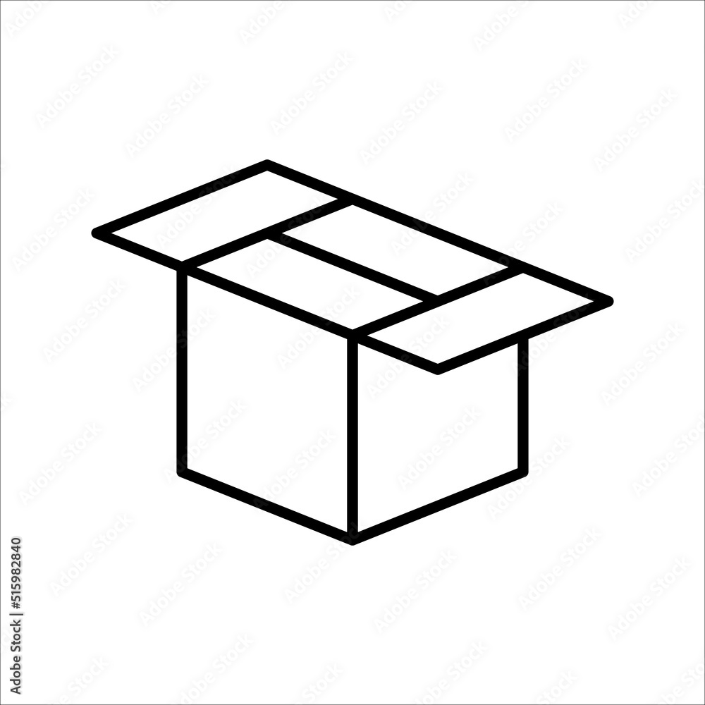 Carton box thin line icon, Vector and Illustration. Carton box thin line icon, Vector and Illustration.
