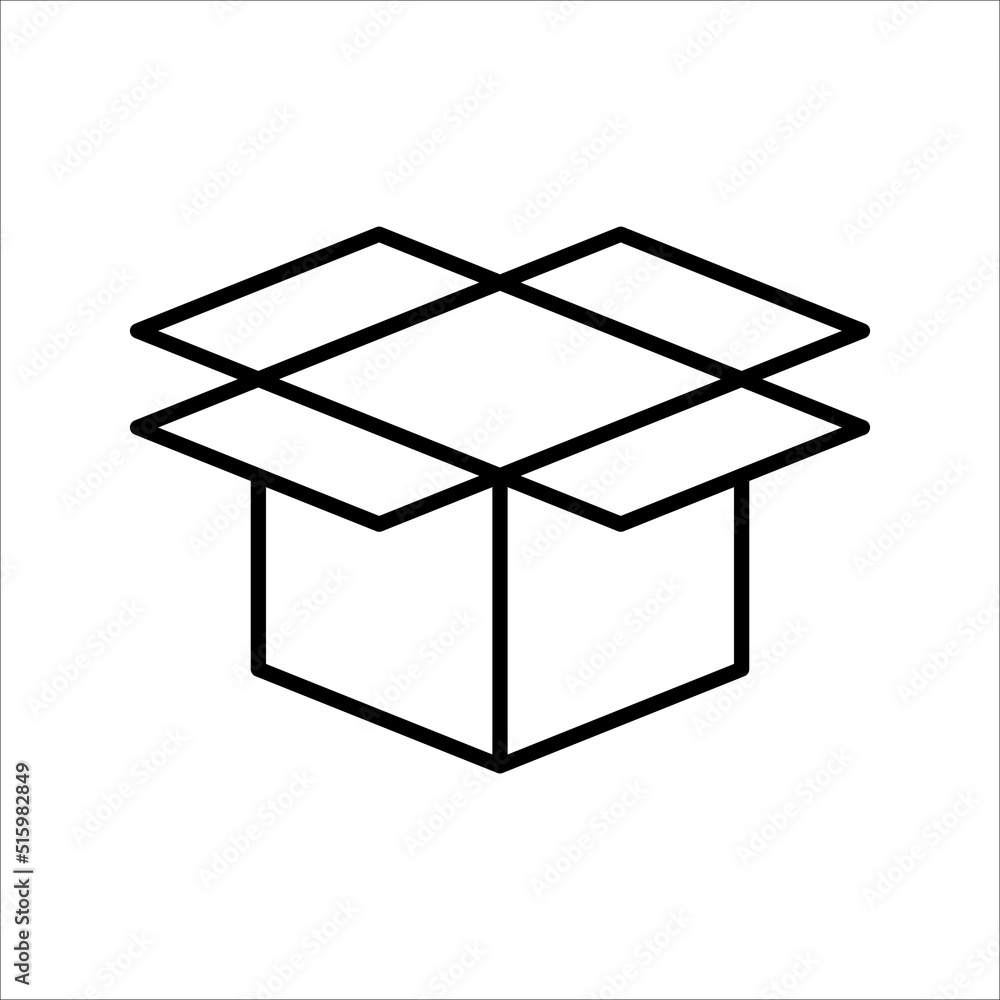 Carton box thin line icon, Vector and Illustration. Carton box thin line icon, Vector and Illustration.