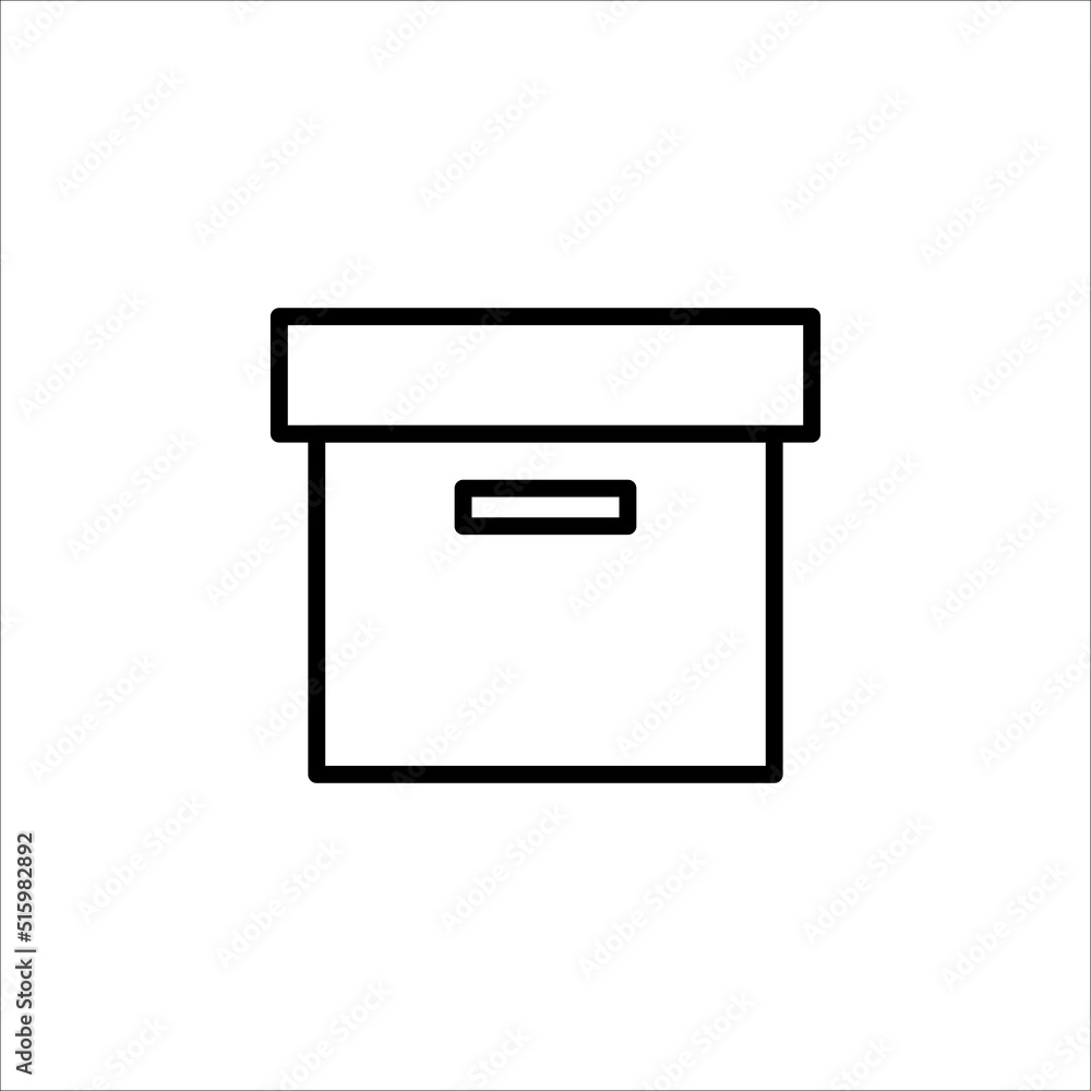 Carton box with cover thin line icon, Vector and Illustration. Carton box with cover thin line icon, Vector and Illustration.