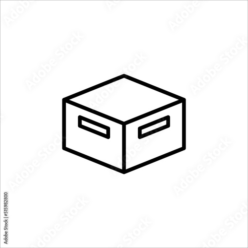 Carton box thin line icon, Vector and Illustration.