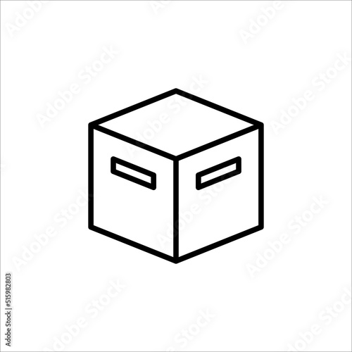 Carton box thin line icon, Vector and Illustration.