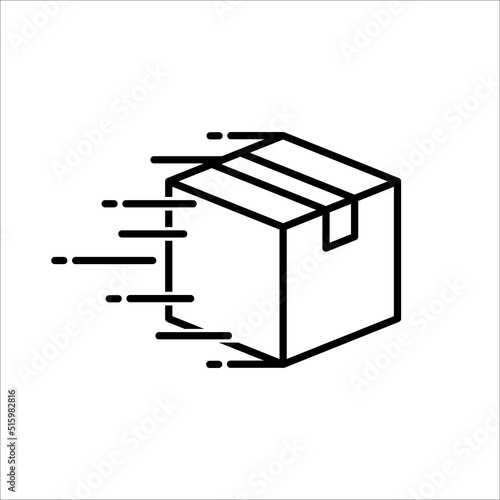 Carton box thin line icon, Vector and Illustration.