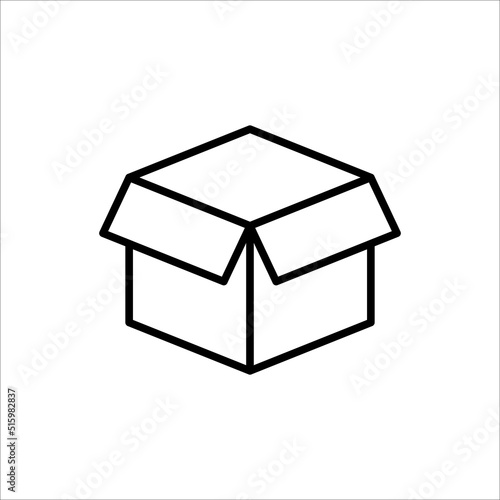 Carton box thin line icon, Vector and Illustration.