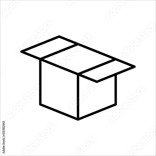 Carton box thin line icon, Vector and Illustration.