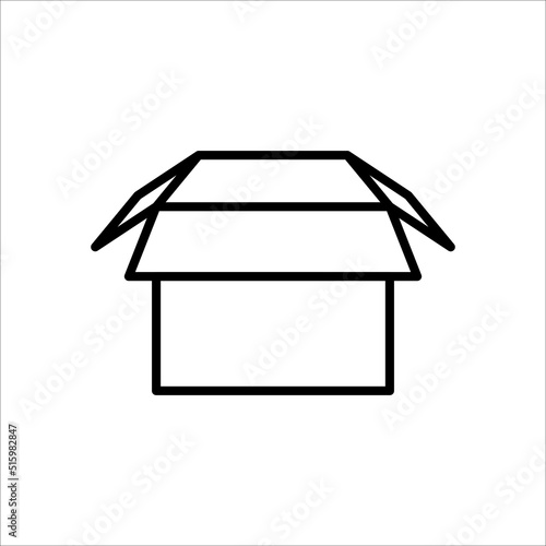 Carton box thin line icon, Vector and Illustration.