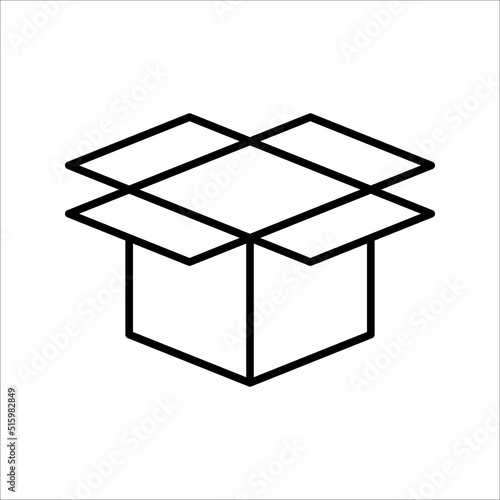 Carton box thin line icon, Vector and Illustration.