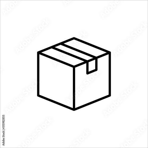 Carton box thin line icon, Vector and Illustration.