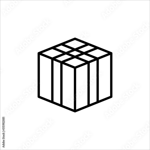 Carton box thin line icon, Vector and Illustration.