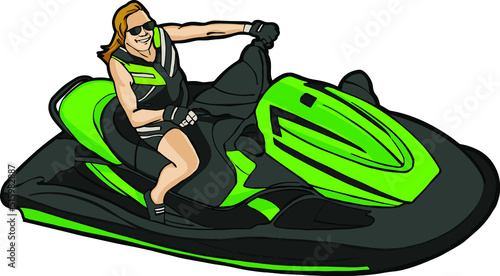 Jet ski water sport wave runner 