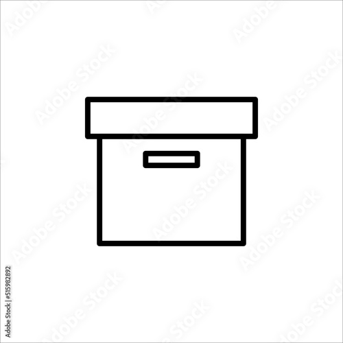 Carton box with cover thin line icon, Vector and Illustration.