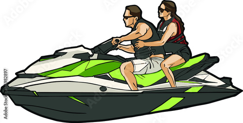 Jet ski water sport wave runner 