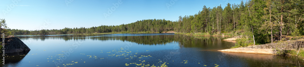 panorama of the lake in summer panorama of the lake in summer