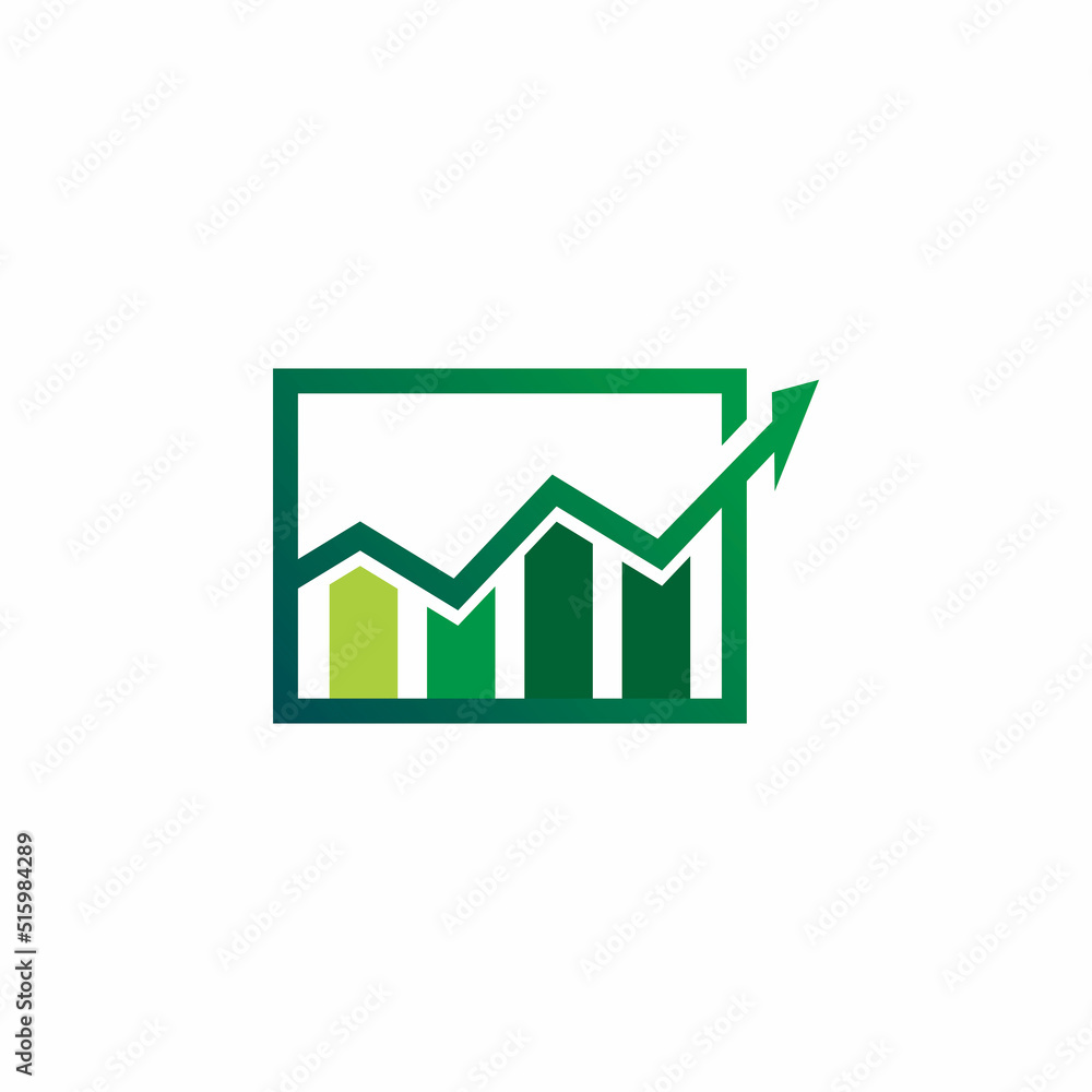 square green arrow chart logo design square green arrow chart logo design