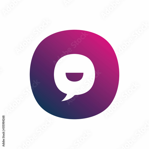 rounded happy chat logo design