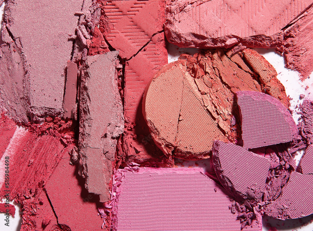 Fototapeta premium Close-up of crushed face powder make up blush 