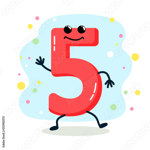 number. humanized character. vector illustration