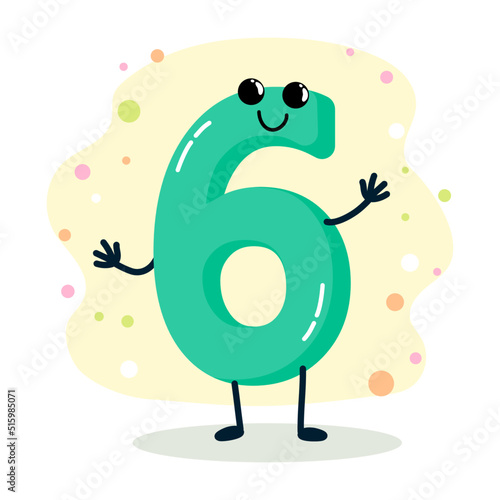number. humanized character. vector illustration