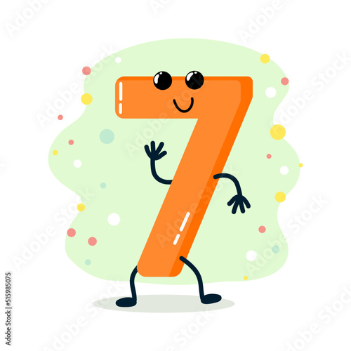 number. humanized character. vector illustration