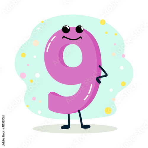 number. humanized character. vector illustration