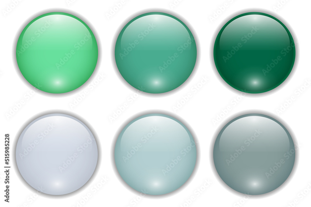 Shiny buttons set, glossy circle icons multicolored collection, 3D vector illustration. Shiny buttons set, glossy circle icons multicolored collection, 3D vector illustration.
