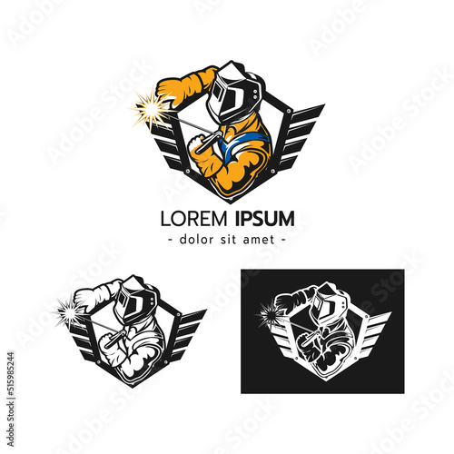 Welder logo on white background vector illustration