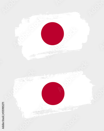 Set of two creative brush painted flags of Japan country with solid background Free Download Set of two creative brush painted flags of Japan country with solid background - GFXLoad